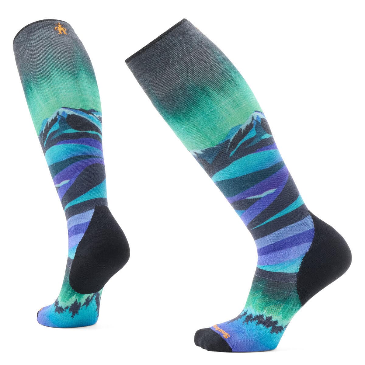 Smartwool Smartwool Women's Ski Targeted Cushion Compression Print Otc Socks Black