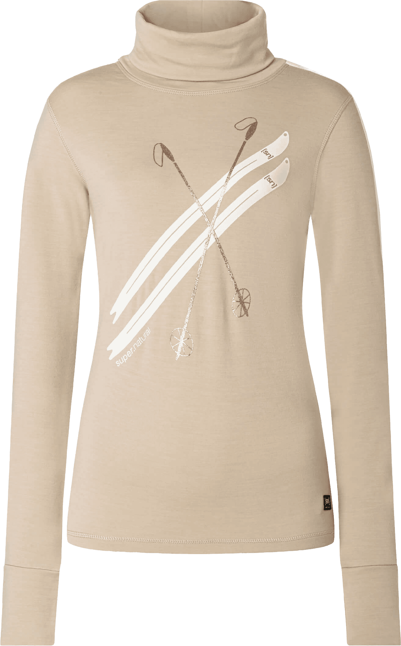 Super.Natural super.natural Women´s Kryssede Ski Roll Neck W. Pepper/f. White/mountain Trail Gl/f. White