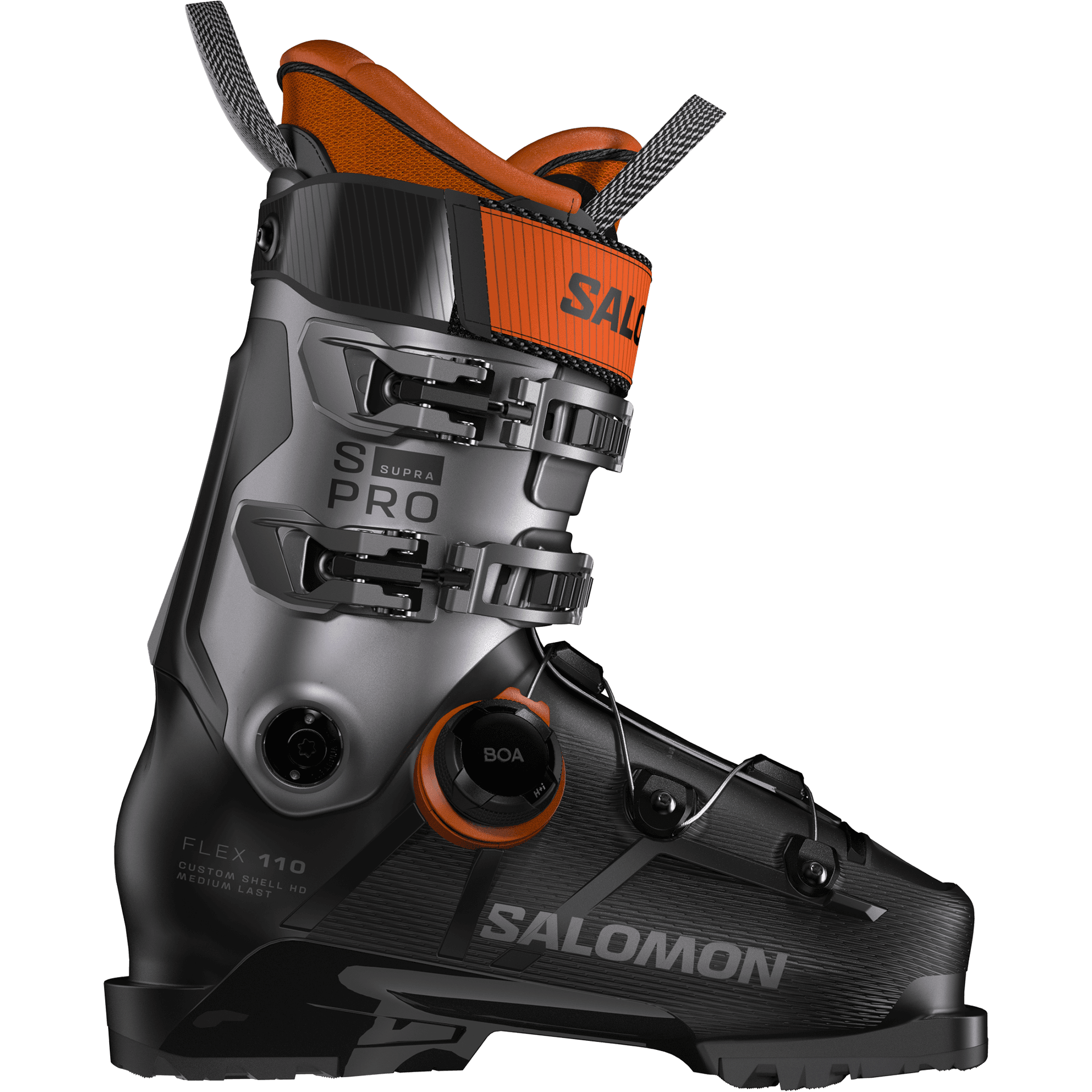Salomon Salomon Men's S/Pro Supra BOA 110 Black/Beluga Met./Orange Tiger