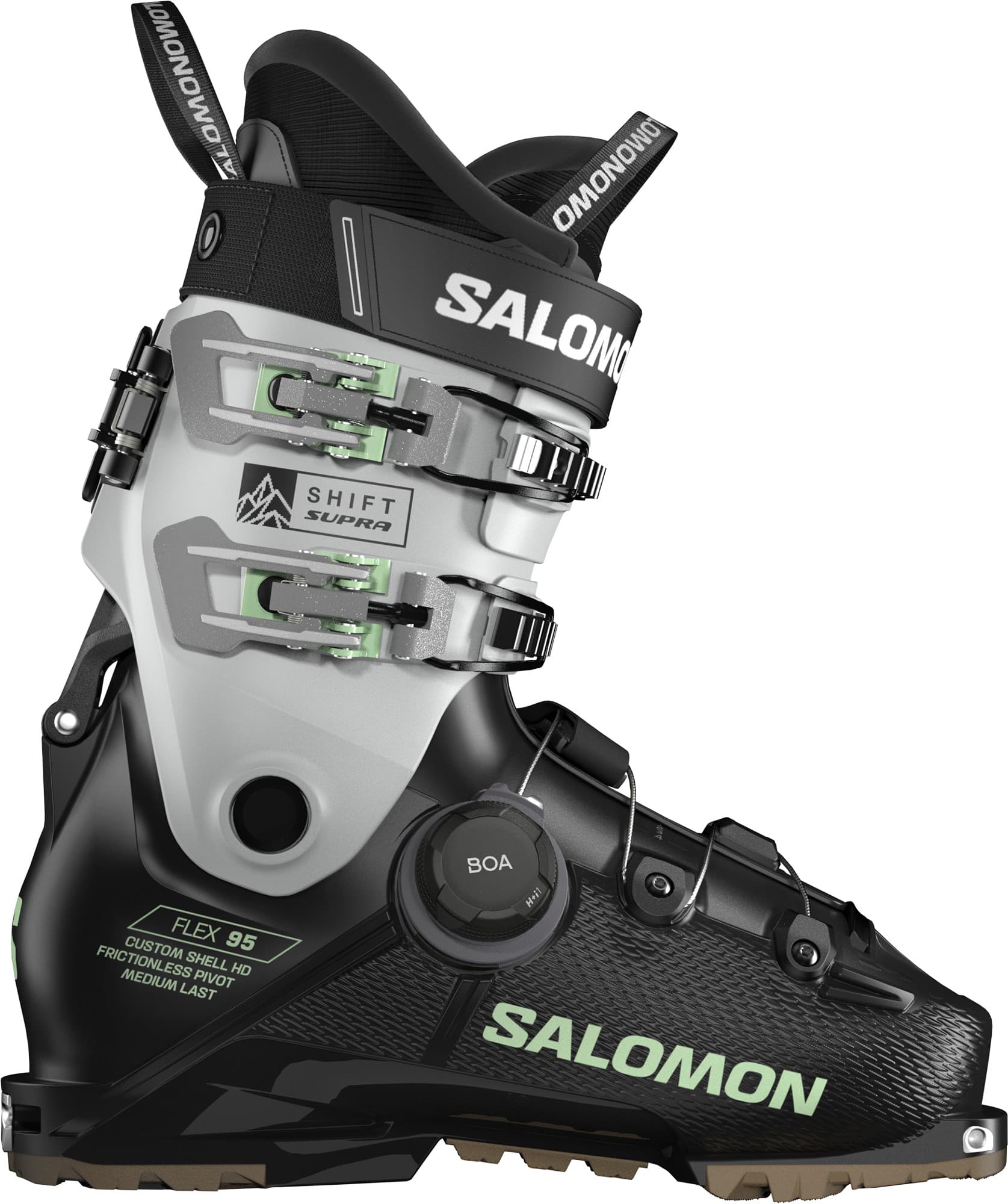 Salomon Salomon Women's Shift Supra BOA 95 GripWalk Black / Cool Gray 5 / Patina Green