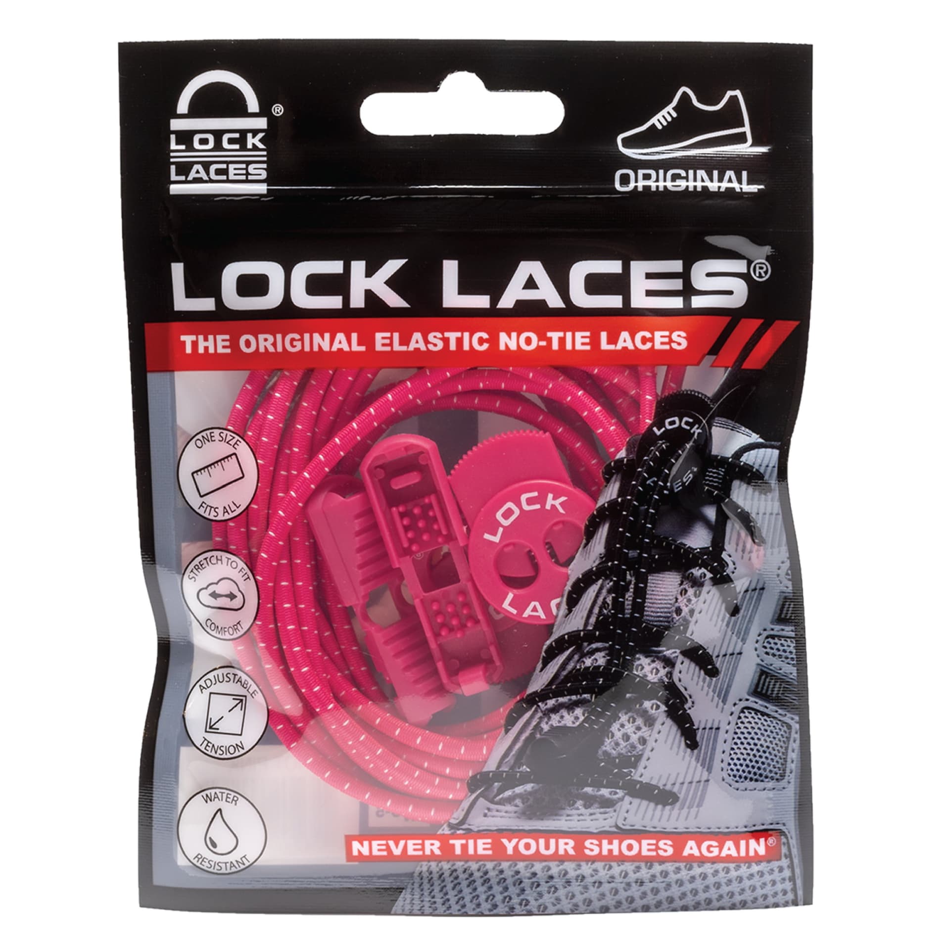 Lock Laces Lock Laces No Tie Shoelaces Hot Pink